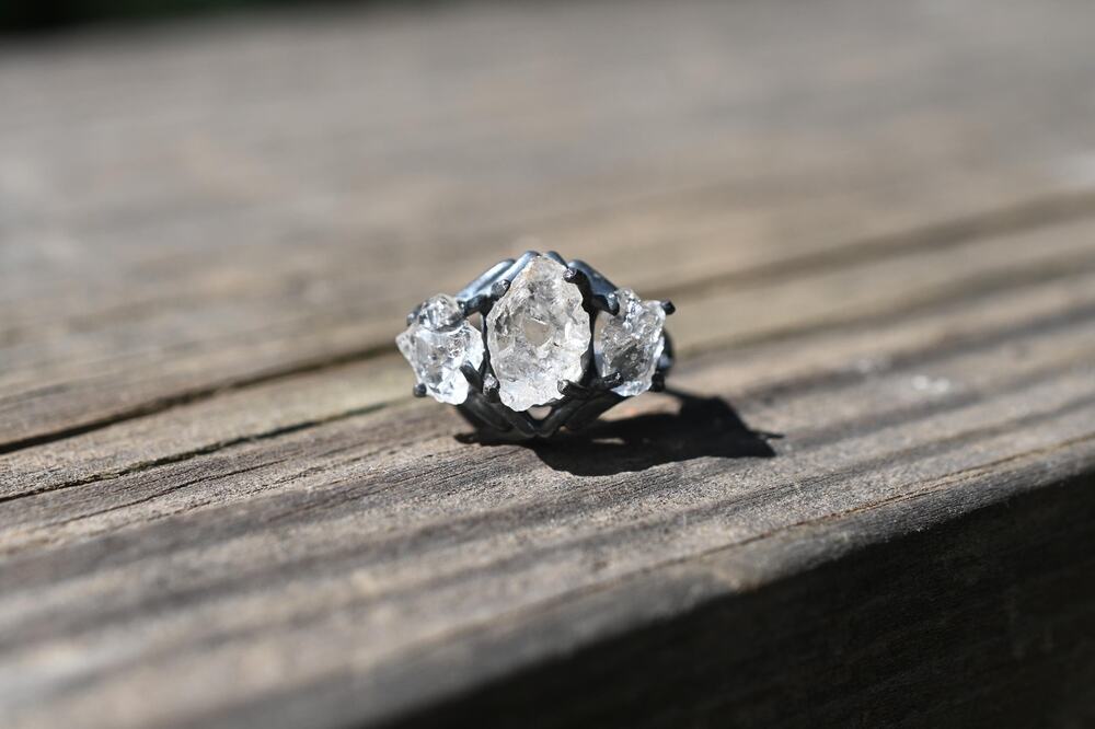 Raw Lake County Diamond Engagement Ring